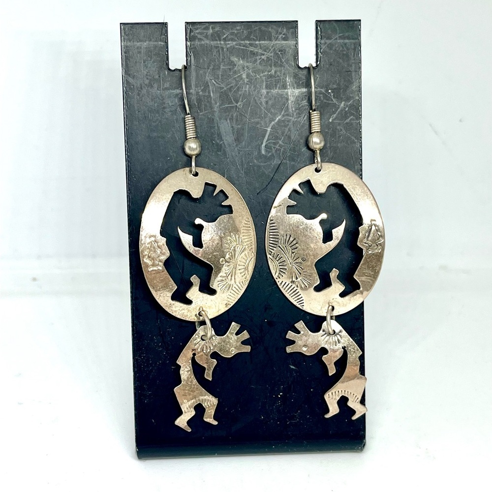 Vintage Sterling Kokopelli Earrings